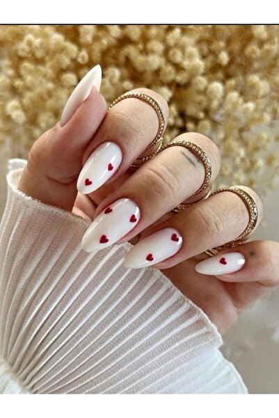 Accessories Vanilla Avenue Kalp Desenli Kendinden Yapışkanlı Tırnak Seti 24 Adet