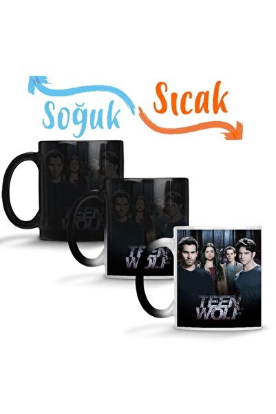 Baskı Dükkanı Teen Wolf Sihirli Kupa Bardak Porselen
