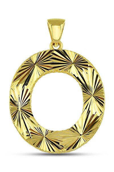 Altınkesesi 14 Ayar Altın Kalemli Parlak O Harfi Kolye Ucu