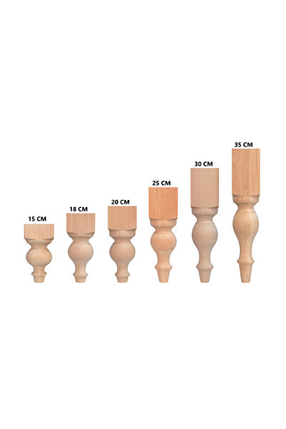 gökçe aksesuar 35 CM YÜKSEKLİK 7,2 CM ÇAP MG-005-14 AHŞAP TORNA AYAK 4 LÜ SET