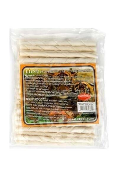Lion Beyaz Burgu Köpek Kemirme Çubuğu 5-6 Gr X 50 Adet