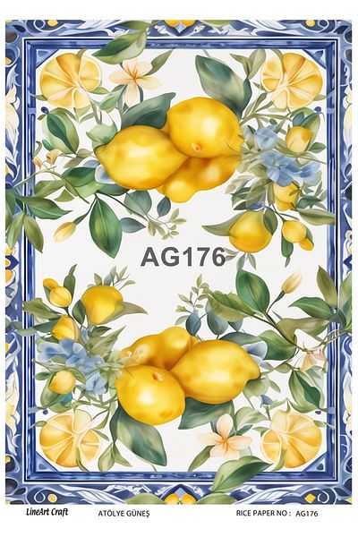 LİNEART Brass Patterned Lineart Decopage Paper - La-Ag176