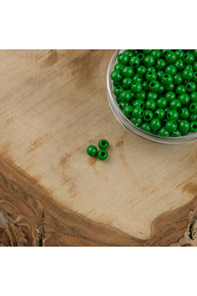 Prestij Boncuk 500 gr tamnozelenih Makrame perli - 6 mm model-12