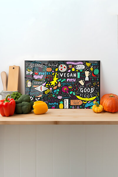 Rosyvien Vegan Lettering Pattern Glass Cutting Board, Silicone Stand, Present...