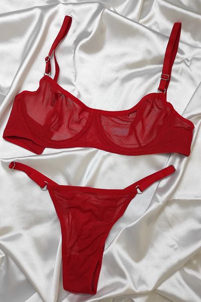 Sunandup Women's Tulle Flexible Bralet Set