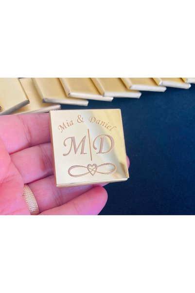guluslazerkesim 20 ADET GOLD PLEKSİ YAZILI NİKAH NİŞAN SÖZ DÜĞÜN ÇİKOLATASI H...