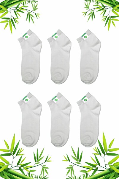 GezBros 6 чифта бели дамски бамбукови чорапи до глезена