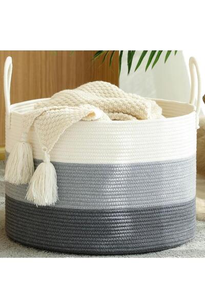 JÜTEX HOME Γιούτα, Ψάθινο καλάθι, Καλάθι μπάνιου, Καλάθι για βρώμικα πράγματα...