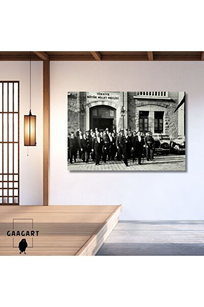 GAAGART Tekli Yatay Kanvas Duvar Tablosu TBMM ve Atatürk