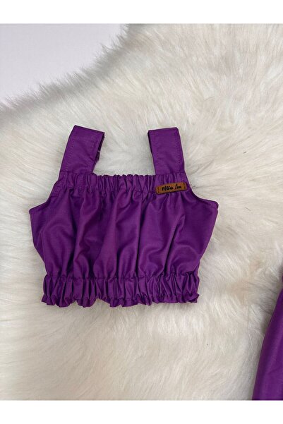 Moda Lina Baby Kız Bebek Düz Renk Crop & Pantolon Set
