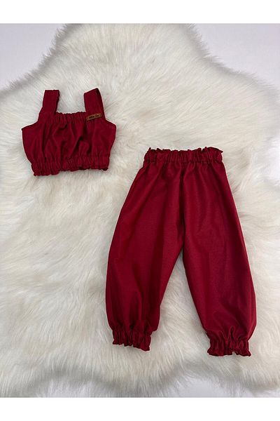 Moda Lina Baby Baby Girl Solid Color Crop & Pants Set
