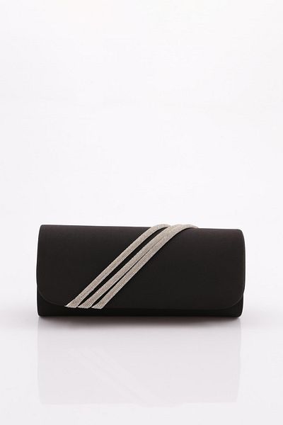 DGN Black Satin Women's Evening Dress Clutch Bag - 5593152