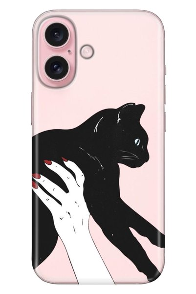 Cekuonline Case for iPhone 16 Silicone Patterned Iphone16 Cover Art Cat