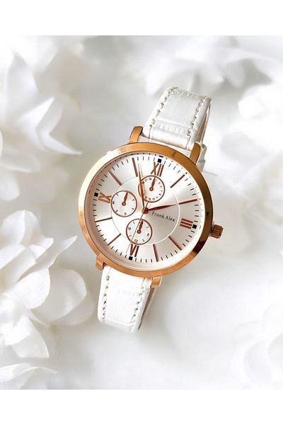 Frank Alex - WOMEN'S WRISTWATCH-LEATHER CORD (WHITE)