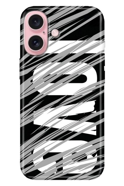 Cekuonline Case for iPhone 16 Silicone Patterned Iphone16 Cover Gray Love Lov...