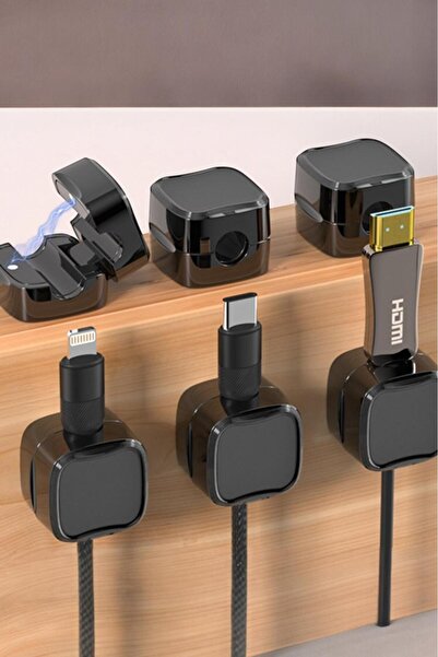 6'lı Kablo Tutucu Telefon,Tv Kablo Sabitleme Şarj Tutucu Kablo Tutucu  Kablo Aksesuar