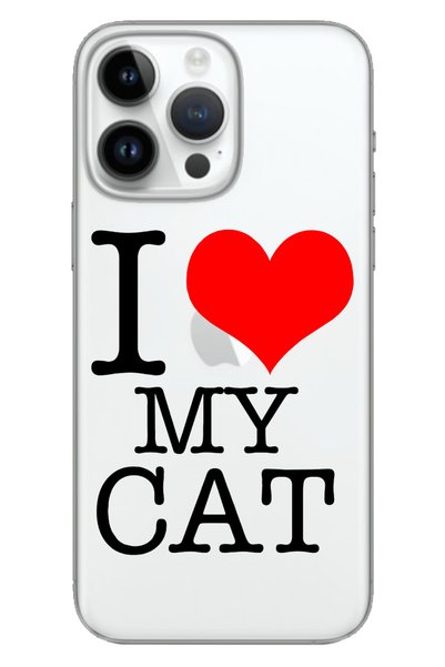Cekuonline حافظة لهاتف آيفون 16 برو من السيليكون بنمط 16 برو iLoveCat