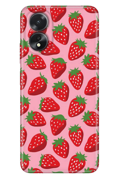 OPPO A38 Uyumlu Kılıf Telefon Kılıfı OppoA38 Baskılı Tatlı Çilek