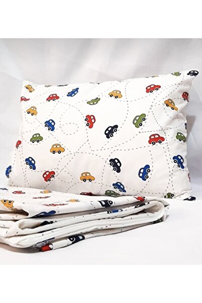Amineli Park Beşik Araba Desenli Bebek 80 x120 cm 35x 45 cm Nevresim Takımı 2...