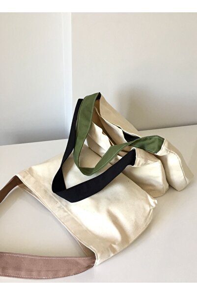 LUNAFEL Τσάντα ώμου Raw Linen Beige - Καφέ κολόνα