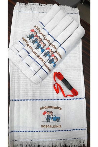 yörük tuhafiye Pack of 12 Wedding and Car Towels with Satin Ribbon Gift - Convoy Towels