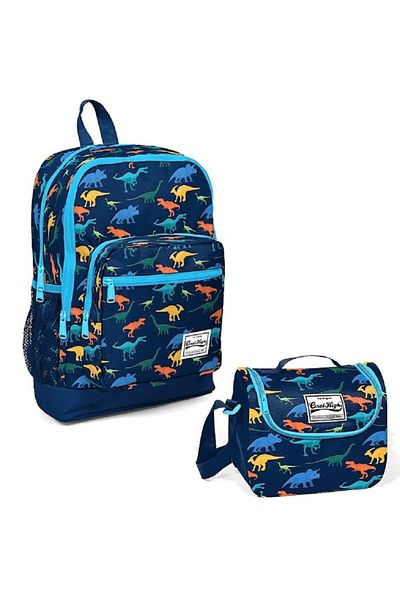 Coral High Set de genți din 2 piese Adalinhome Kids bleumarin cu model de dinozaur