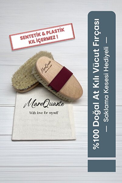 MareQuante %100 Doğal At Kılı Selülit Fırçası (SAKLAMA KESESİ HEDİYELİ)