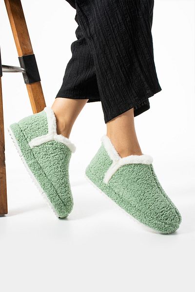 Moda Devrin Green Slippers - Ύφασμα για πετσέτες για μπότες για το σπίτι (Το προϊόν είναι αναπτυσσόμενο)