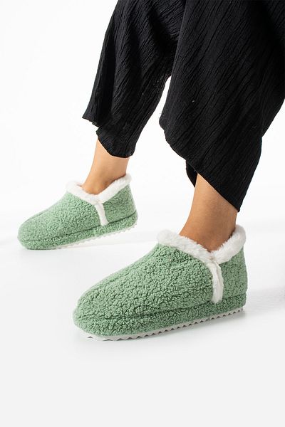 Moda Devrin Green Slippers - Ύφασμα για πετσέτες για μπότες για το σπίτι (Το προϊόν είναι αναπτυσσόμενο)