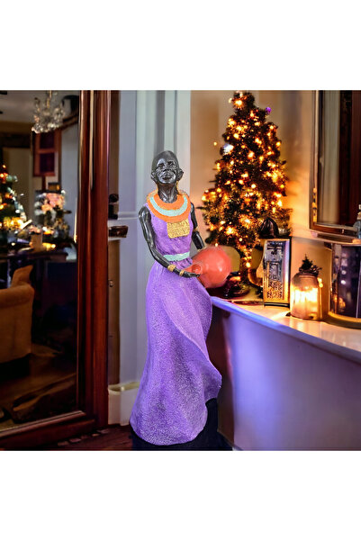 SZN DEKOR Afrikalı Kadın Büst, Afrikalı Heykel, Dekoratif Biblo,ev Ve Ofis Dekorasyonu