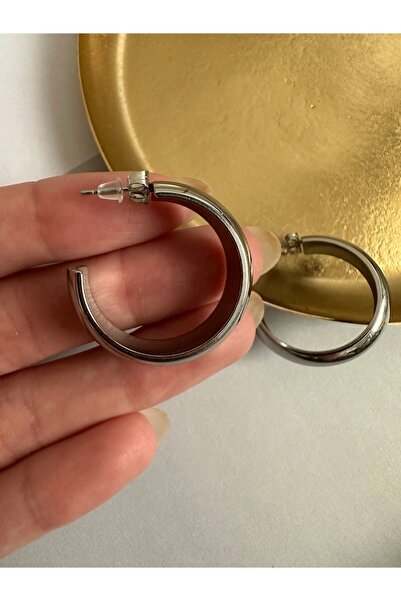 ringbox Silver Color Steel Tarnish Stainless Classic Women's Hoop Earrings