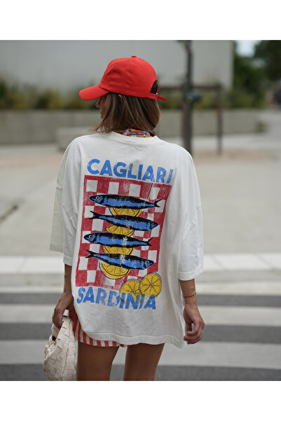 Jose Clothing سلسلة أمالفي - تي شيرت قصير الأكمام من القطن العضوي كبير الحجم