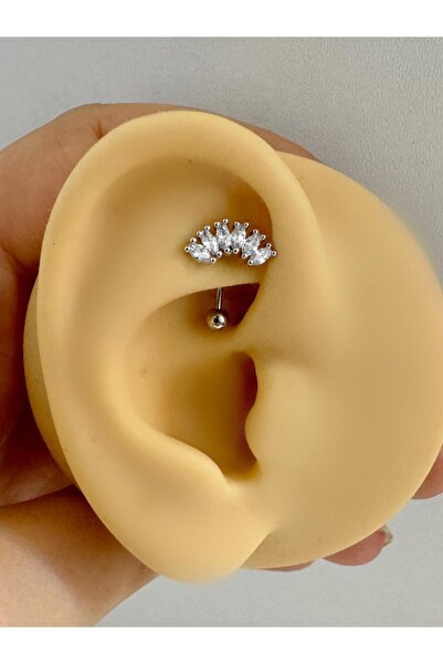 Arescollection ZİRKON TAŞLI  ROOK PİERCİNG