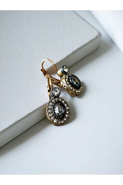 FAYRA ACCESSORIES Zircon Stone Oval Cut Earrings