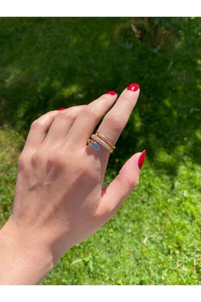 ringbox Üç Sıralı Taşlı Yüzük