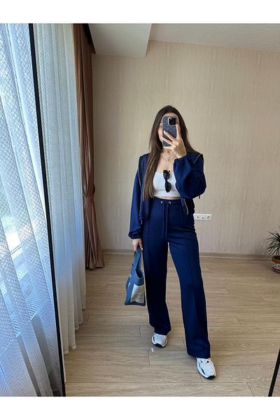 Club Floral Fashıon Hooded Modal Tracksuit Set