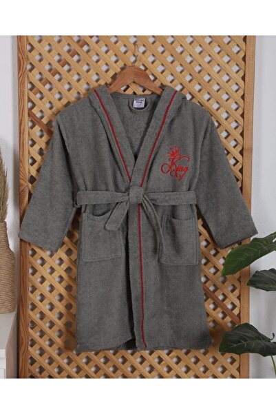 Lavin %100 Pamuklu Kapüşonlü Erkek Çocuk Bornozu