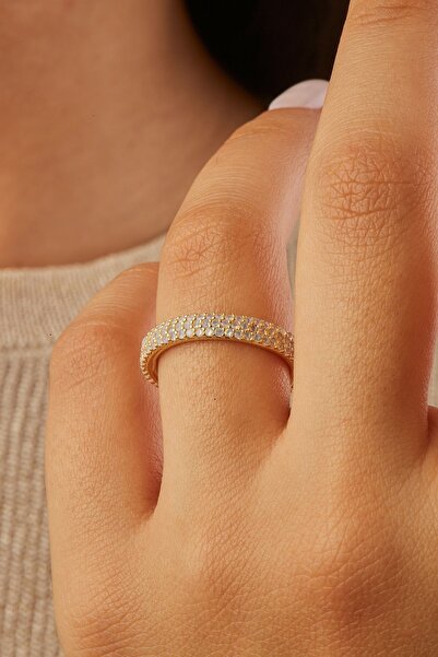 Joy of Jade Sunshine Tamtur Yüzük Beyaz Opal Taşlı 1 mikron 18 Ayar Altın Kaplama - Golden