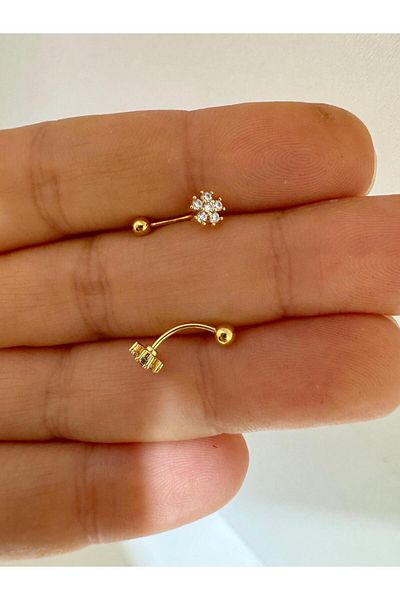 Arescollection Mini Flower Zircon Stone -RookPiercing