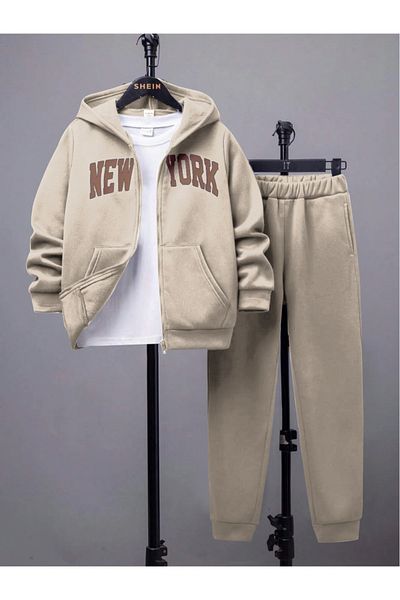 Machetta New York Printed 3 Piece Παιδικό Σετ - Σετ μπουφάν, φούτερ και φούτερ