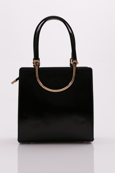 DGN Black Patent Leather Women's Bag - Custom Metal Classic 1342856