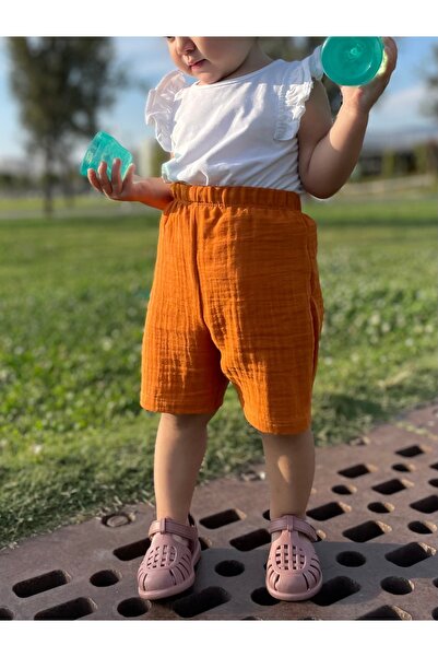 runbaby Cinnamon Colored Double Layer 100% Cotton Baby Shorts