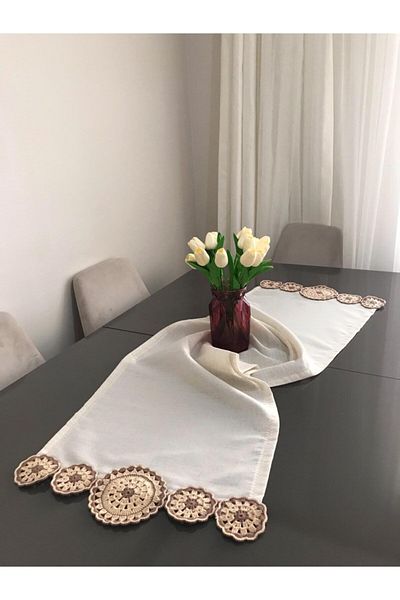 Parla Life Λινό Ύφασμα Πλεκτό Runner με σχέδιο 40x140 εκ