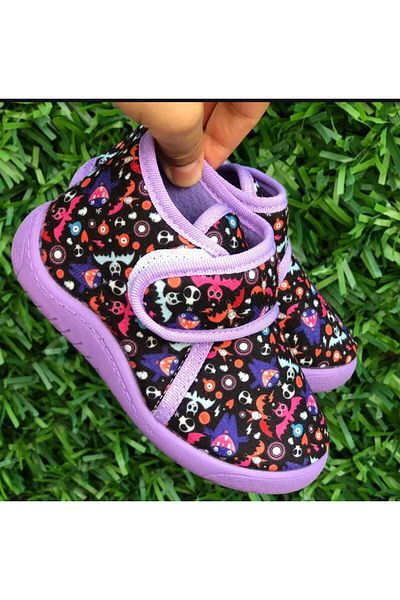 Pandalina Children's Slippers - Non-Slip Soft Sole and Velcro Nursery Home School Shoes