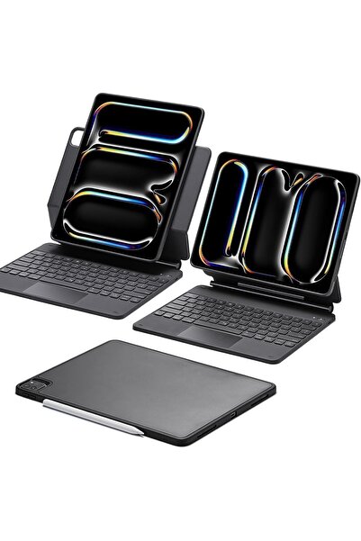 Fogy Ipad Air 11 Inç 2024/2025 M2/m3 Çipli Uyumlu Magic Keyboard Touchpad Işıklı Türkçe Q Klavyeli Kılıf