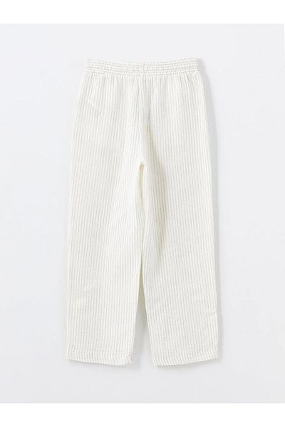 LC Waikiki LCW Modest - Striped Linen Look Elastic Waist Women's Trousers