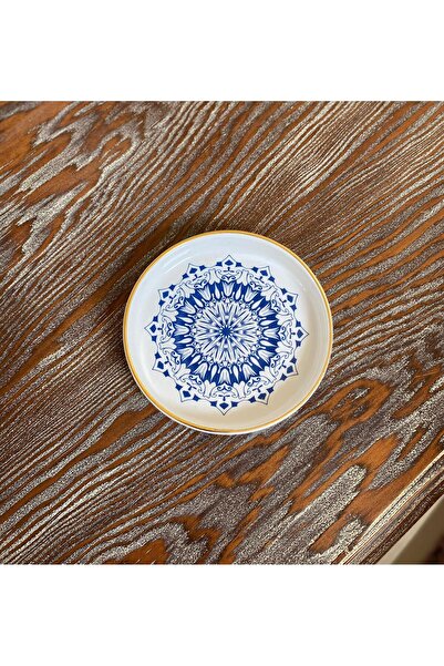 DUKKANI ISTANBUL 6-Piece Ela Anthracite Motif Porcelain Tea Plate