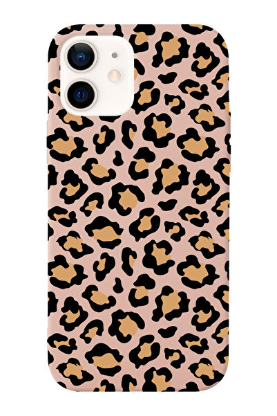 shoptocase Iphone 12 ve 12 Pro Uyumlu Leopar Desenli içi Süet Lansman Telefon...