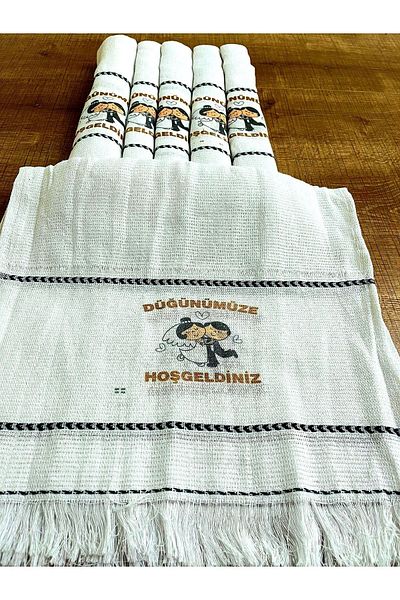 yörük tuhafiye Wedding Towel, Car Towel, Convoy Towel, White 12 Pieces School Towel