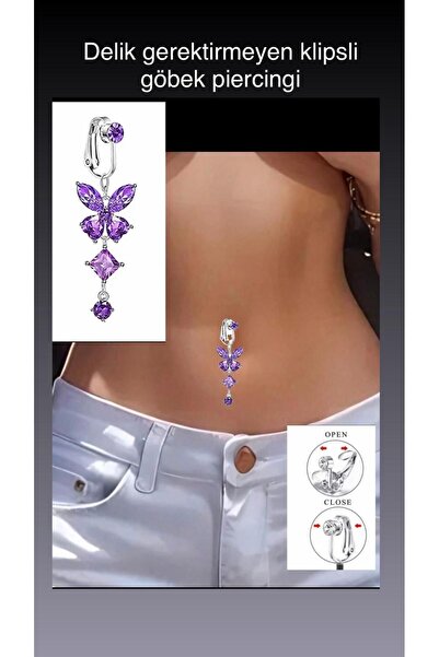 Arescollection Delik Gerektirmeyen (DELİKSİZ)sıkıştırmalı Klipsli Kelebek Göb...